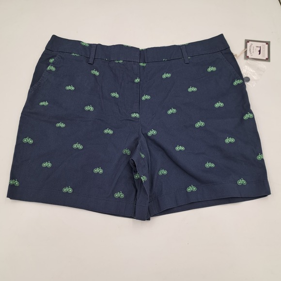 Cambridge Navy Blue Shorts Lime Embroidered Bicycles 12 - Picture 1 of 12